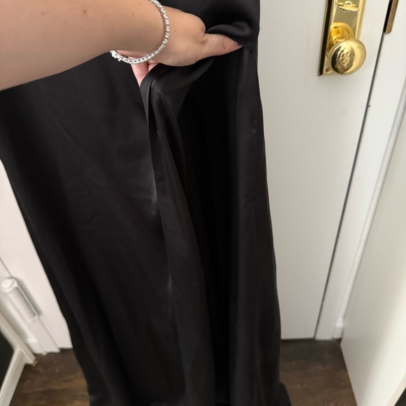 Fame and Partners x Free People The Rosabel High Leg Slit Maxi Dress Gown Black - Picture 3 of 11